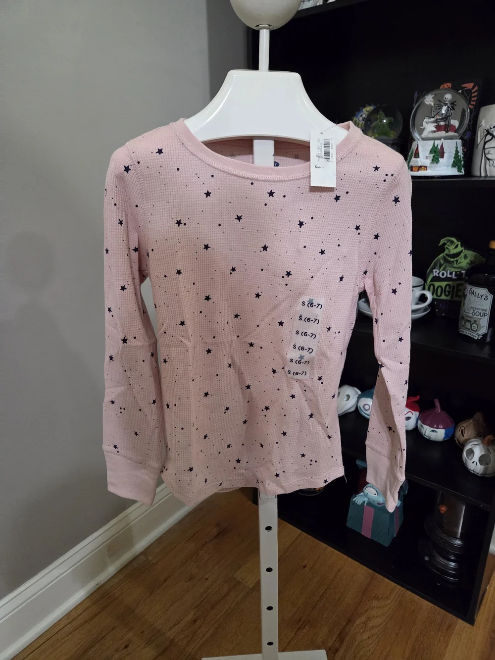 Kids' Long Sleeve Pink Star Print Top